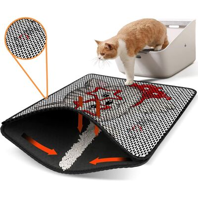 Covoras litiera pentru colectarea granulelor de nisip, Paws & Whiskers, Nrszn0190, 50% PVC/50% poliester, Multicolor Covoras litiera pentru colectarea granulelor de nisip, Paws & Whiskers, Nrszn0190, 50% PVC/50% poliester, Multicolor
