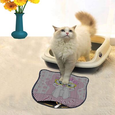Covoras litiera pentru colectarea granulelor de nisip, Paws & Whiskers, Kdkafa0219, 50% PVC/50% poliester, Multicolor Covoras litiera pentru colectarea granulelor de nisip, Paws & Whiskers, Kdkafa0219, 50% PVC/50% poliester, Multicolor