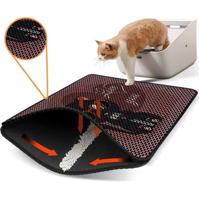 Covoras litiera pentru colectarea granulelor de nisip, Paws & Whiskers, Nrszn0054, 50% PVC/50% poliester, Multicolor Covoras litiera pentru colectarea granulelor de nisip, Paws & Whiskers, Nrszn0054, 50% PVC/50% poliester, Multicolor