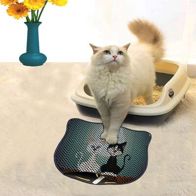 Covoras litiera pentru colectarea granulelor de nisip, Paws & Whiskers, Kdkafa0026, 50% PVC/50% poliester, Multicolor Covoras litiera pentru colectarea granulelor de nisip, Paws & Whiskers, Kdkafa0026, 50% PVC/50% poliester, Multicolor