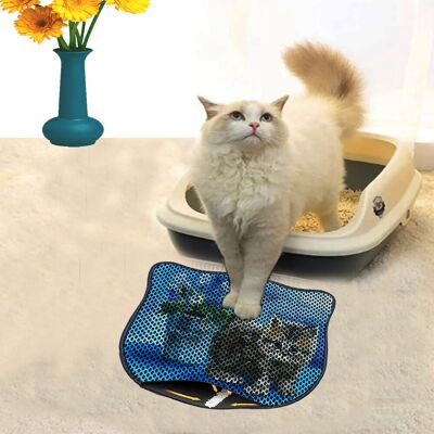 Covoras litiera pentru colectarea granulelor de nisip, Paws & Whiskers, Kdkafa0132, 50% PVC/50% poliester, Multicolor Covoras litiera pentru colectarea granulelor de nisip, Paws & Whiskers, Kdkafa0132, 50% PVC/50% poliester, Multicolor