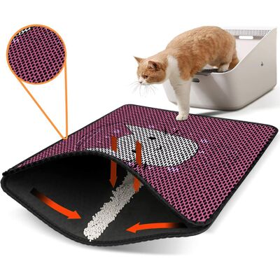 Covoras litiera pentru colectarea granulelor de nisip, Paws & Whiskers, Nrszn0030, 50% PVC/50% poliester, Multicolor Covoras litiera pentru colectarea granulelor de nisip, Paws & Whiskers, Nrszn0030, 50% PVC/50% poliester, Multicolor