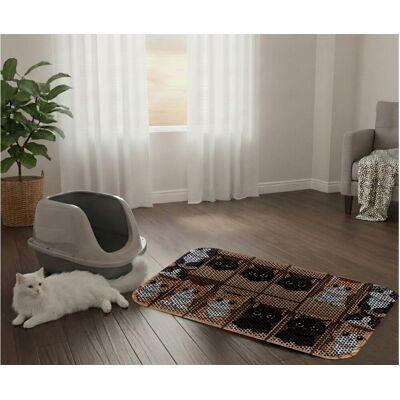 Covoras litiera pentru colectarea granulelor de nisip, Paws & Whiskers, Cat Lıtter Mat 56, Multicolor Covoras litiera pentru colectarea granulelor de nisip, Paws & Whiskers, Cat Lıtter Mat 56, Multicolor