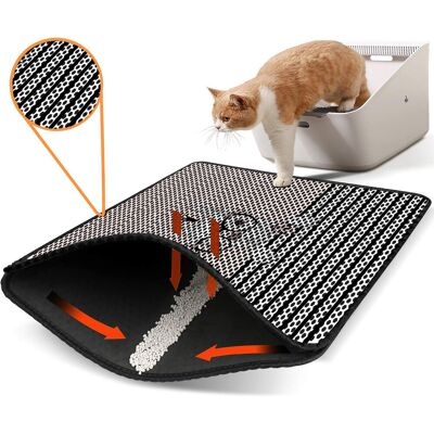 Covoras litiera pentru colectarea granulelor de nisip, Paws & Whiskers, Nrszn0237, 50% PVC/50% poliester, Multicolor Covoras litiera pentru colectarea granulelor de nisip, Paws & Whiskers, Nrszn0237, 50% PVC/50% poliester, Multicolor