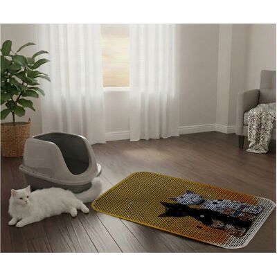 Covoras litiera pentru colectarea granulelor de nisip, Paws & Whiskers, Cat Lıtter Mat 55, Multicolor Covoras litiera pentru colectarea granulelor de nisip, Paws & Whiskers, Cat Lıtter Mat 55, Multicolor