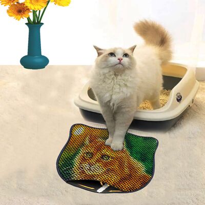 Covoras litiera pentru colectarea granulelor de nisip, Paws & Whiskers, Kdkafa0130, 50% PVC/50% poliester, Multicolor Covoras litiera pentru colectarea granulelor de nisip, Paws & Whiskers, Kdkafa0130, 50% PVC/50% poliester, Multicolor