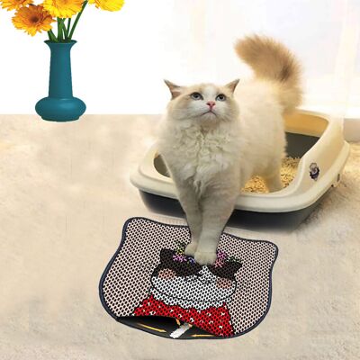Covoras litiera pentru colectarea granulelor de nisip, Paws & Whiskers, Kdkafa0160, 50% PVC/50% poliester, Multicolor Covoras litiera pentru colectarea granulelor de nisip, Paws & Whiskers, Kdkafa0160, 50% PVC/50% poliester, Multicolor