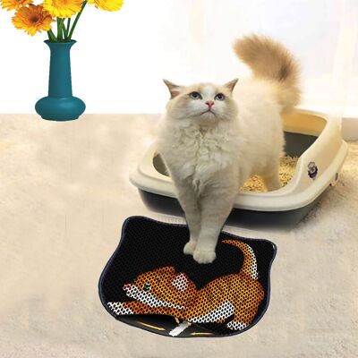 Covoras litiera pentru colectarea granulelor de nisip, Paws & Whiskers, Kdkafa0118, 50% PVC/50% poliester, Multicolor Covoras litiera pentru colectarea granulelor de nisip, Paws & Whiskers, Kdkafa0118, 50% PVC/50% poliester, Multicolor