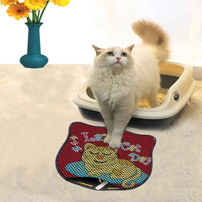 Covoras litiera pentru colectarea granulelor de nisip, Paws & Whiskers, Kdkafa0203, 50% PVC/50% poliester, Multicolor Covoras litiera pentru colectarea granulelor de nisip, Paws & Whiskers, Kdkafa0203, 50% PVC/50% poliester, Multicolor