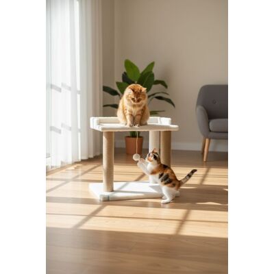 Pat pentru pisici, Paws & Whiskers, Liza, Tesatura Welsoft, Alb Pat pentru pisici, Paws & Whiskers, Liza, Tesatura Welsoft, Alb