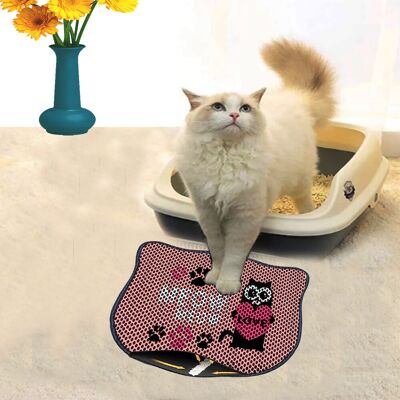 Covoras litiera pentru colectarea granulelor de nisip, Paws & Whiskers, Kdkafa0044, 50% PVC/50% poliester, Multicolor Covoras litiera pentru colectarea granulelor de nisip, Paws & Whiskers, Kdkafa0044, 50% PVC/50% poliester, Multicolor