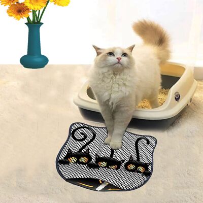 Covoras litiera pentru colectarea granulelor de nisip, Paws & Whiskers, Kdkafa0127, 50% PVC/50% poliester, Multicolor Covoras litiera pentru colectarea granulelor de nisip, Paws & Whiskers, Kdkafa0127, 50% PVC/50% poliester, Multicolor