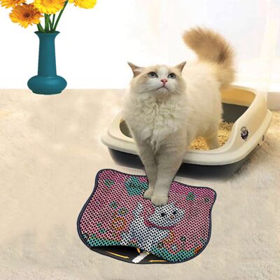 Covoras litiera pentru colectarea granulelor de nisip, Paws & Whiskers, Kdkafa0140, 50% PVC/50% poliester, Multicolor Covoras litiera pentru colectarea granulelor de nisip, Paws & Whiskers, Kdkafa0140, 50% PVC/50% poliester, Multicolor