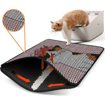 Covoras litiera pentru colectarea granulelor de nisip, Paws & Whiskers, Nrszn0162, 50% PVC/50% poliester, Multicolor Covoras litiera pentru colectarea granulelor de nisip, Paws & Whiskers, Nrszn0162, 50% PVC/50% poliester, Multicolor
