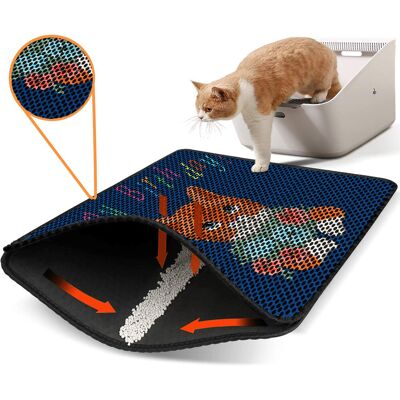 Covoras litiera pentru colectarea granulelor de nisip, Paws & Whiskers, Nrszn0129, 50% PVC/50% poliester, Multicolor Covoras litiera pentru colectarea granulelor de nisip, Paws & Whiskers, Nrszn0129, 50% PVC/50% poliester, Multicolor