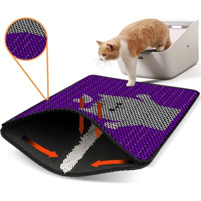 Covoras litiera pentru colectarea granulelor de nisip, Paws & Whiskers, Nrszn0003, 50% PVC/50% poliester, Multicolor Covoras litiera pentru colectarea granulelor de nisip, Paws & Whiskers, Nrszn0003, 50% PVC/50% poliester, Multicolor
