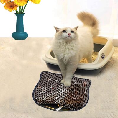 Covoras litiera pentru colectarea granulelor de nisip, Paws & Whiskers, Kdkafa0125, 50% PVC/50% poliester, Multicolor Covoras litiera pentru colectarea granulelor de nisip, Paws & Whiskers, Kdkafa0125, 50% PVC/50% poliester, Multicolor