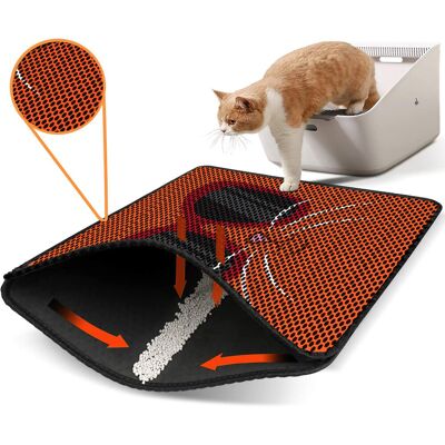 Covoras litiera pentru colectarea granulelor de nisip, Paws & Whiskers, Nrszn0234, 50% PVC/50% poliester, Multicolor Covoras litiera pentru colectarea granulelor de nisip, Paws & Whiskers, Nrszn0234, 50% PVC/50% poliester, Multicolor