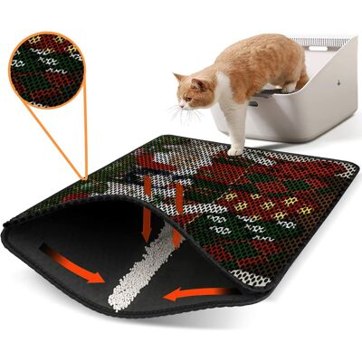 Covoras litiera pentru colectarea granulelor de nisip, Paws & Whiskers, Nrszn0169, 50% PVC/50% poliester, Multicolor Covoras litiera pentru colectarea granulelor de nisip, Paws & Whiskers, Nrszn0169, 50% PVC/50% poliester, Multicolor