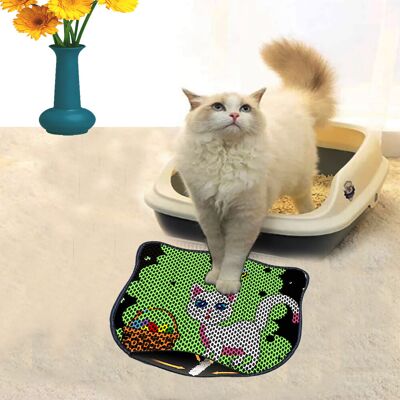 Covoras litiera pentru colectarea granulelor de nisip, Paws & Whiskers, Kdkafa0056, 50% PVC/50% poliester, Multicolor Covoras litiera pentru colectarea granulelor de nisip, Paws & Whiskers, Kdkafa0056, 50% PVC/50% poliester, Multicolor