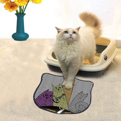 Covoras litiera pentru colectarea granulelor de nisip, Paws & Whiskers, Kdkafa0250, 50% PVC/50% poliester, Multicolor Covoras litiera pentru colectarea granulelor de nisip, Paws & Whiskers, Kdkafa0250, 50% PVC/50% poliester, Multicolor