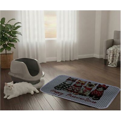 Covoras litiera pentru colectarea granulelor de nisip, Paws & Whiskers, Cat Lıtter Mat 4, Multicolor Covoras litiera pentru colectarea granulelor de nisip, Paws & Whiskers, Cat Lıtter Mat 4, Multicolor