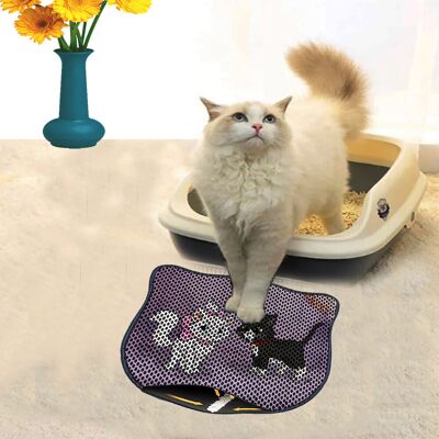 Covoras litiera pentru colectarea granulelor de nisip, Paws & Whiskers, Kdkafa0149, 50% PVC/50% poliester, Multicolor Covoras litiera pentru colectarea granulelor de nisip, Paws & Whiskers, Kdkafa0149, 50% PVC/50% poliester, Multicolor