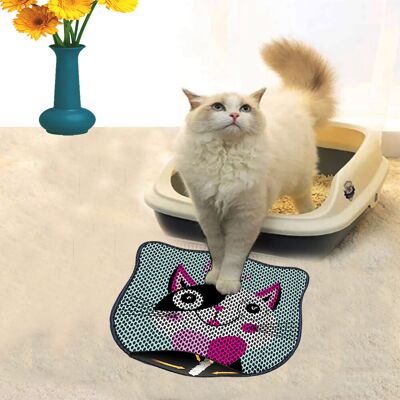 Covoras litiera pentru colectarea granulelor de nisip, Paws & Whiskers, Kdkafa0221, 50% PVC/50% poliester, Multicolor Covoras litiera pentru colectarea granulelor de nisip, Paws & Whiskers, Kdkafa0221, 50% PVC/50% poliester, Multicolor