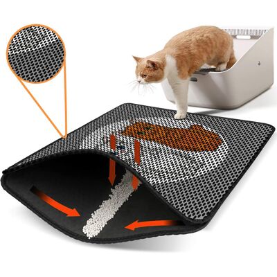 Covoras litiera pentru colectarea granulelor de nisip, Paws & Whiskers, Nrszn0017, 50% PVC/50% poliester, Multicolor Covoras litiera pentru colectarea granulelor de nisip, Paws & Whiskers, Nrszn0017, 50% PVC/50% poliester, Multicolor
