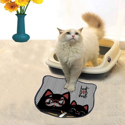 Covoras litiera pentru colectarea granulelor de nisip, Paws & Whiskers, Kdkafa0215, 50% PVC/50% poliester, Multicolor Covoras litiera pentru colectarea granulelor de nisip, Paws & Whiskers, Kdkafa0215, 50% PVC/50% poliester, Multicolor