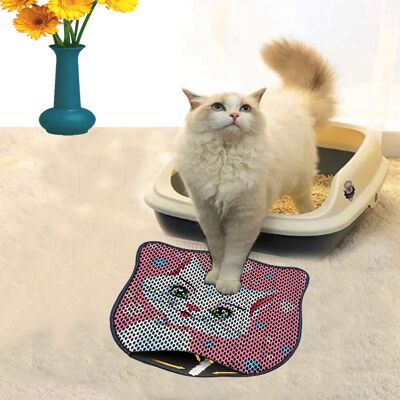 Covoras litiera pentru colectarea granulelor de nisip, Paws & Whiskers, Kdkafa0252, 50% PVC/50% poliester, Multicolor Covoras litiera pentru colectarea granulelor de nisip, Paws & Whiskers, Kdkafa0252, 50% PVC/50% poliester, Multicolor
