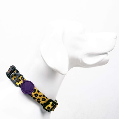 Zgarda pentru câini, Paws & Whiskers, Leopard, Poliester, Multicolor Zgarda pentru câini, Paws & Whiskers, Leopard, Poliester, Multicolor