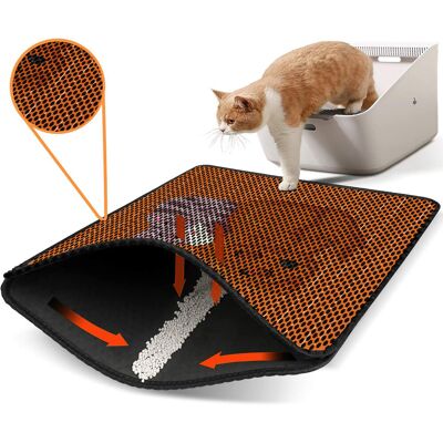 Covoras litiera pentru colectarea granulelor de nisip, Paws & Whiskers, Nrszn0035, 50% PVC/50% poliester, Multicolor Covoras litiera pentru colectarea granulelor de nisip, Paws & Whiskers, Nrszn0035, 50% PVC/50% poliester, Multicolor