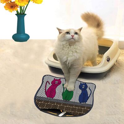 Covoras litiera pentru colectarea granulelor de nisip, Paws & Whiskers, Kdkafa0184, 50% PVC/50% poliester, Multicolor Covoras litiera pentru colectarea granulelor de nisip, Paws & Whiskers, Kdkafa0184, 50% PVC/50% poliester, Multicolor
