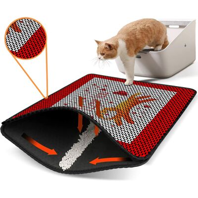 Covoras litiera pentru colectarea granulelor de nisip, Paws & Whiskers, Nrszn0038, 50% PVC/50% poliester, Multicolor Covoras litiera pentru colectarea granulelor de nisip, Paws & Whiskers, Nrszn0038, 50% PVC/50% poliester, Multicolor