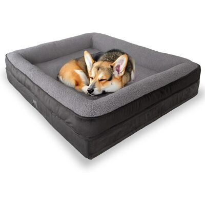 Pat pentru animale de companie, Paws & Whiskers, Felix Dog L, Material exterior: 100% poliester, Antracit / Gri Pat pentru animale de companie, Paws & Whiskers, Felix Dog L, Material exterior: 100% poliester, Antracit / Gri