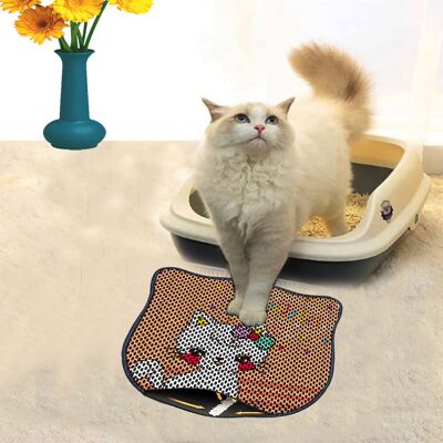 Covoras litiera pentru colectarea granulelor de nisip, Paws & Whiskers, Kdkafa0050, 50% PVC/50% poliester, Multicolor Covoras litiera pentru colectarea granulelor de nisip, Paws & Whiskers, Kdkafa0050, 50% PVC/50% poliester, Multicolor