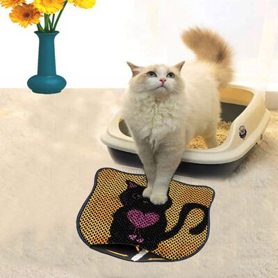 Covoras litiera pentru colectarea granulelor de nisip, Paws & Whiskers, Kdkafa0253, 50% PVC/50% poliester, Multicolor Covoras litiera pentru colectarea granulelor de nisip, Paws & Whiskers, Kdkafa0253, 50% PVC/50% poliester, Multicolor