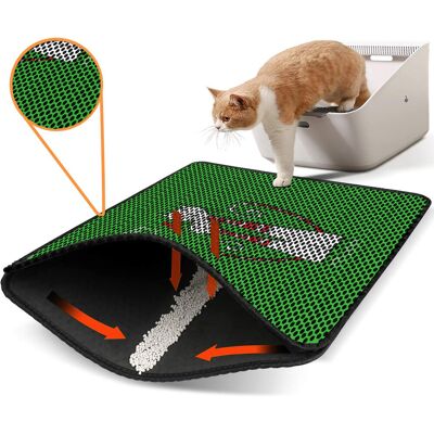 Covoras litiera pentru colectarea granulelor de nisip, Paws & Whiskers, Nrszn0032, 50% PVC/50% poliester, Multicolor Covoras litiera pentru colectarea granulelor de nisip, Paws & Whiskers, Nrszn0032, 50% PVC/50% poliester, Multicolor