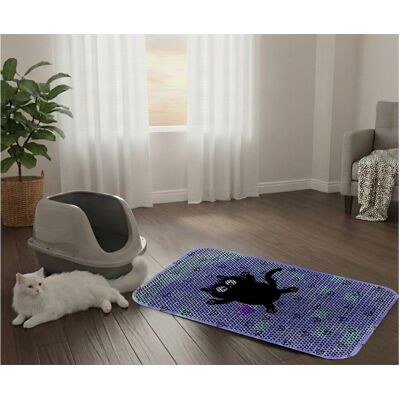 Covoras litiera pentru colectarea granulelor de nisip, Paws & Whiskers, Cat Lıtter Mat 58, Multicolor Covoras litiera pentru colectarea granulelor de nisip, Paws & Whiskers, Cat Lıtter Mat 58, Multicolor