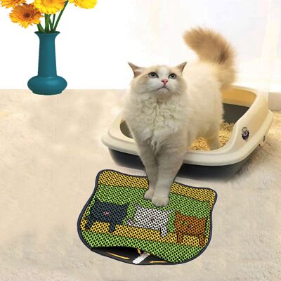 Covoras litiera pentru colectarea granulelor de nisip, Paws & Whiskers, Kdkafa0231, 50% PVC/50% poliester, Multicolor Covoras litiera pentru colectarea granulelor de nisip, Paws & Whiskers, Kdkafa0231, 50% PVC/50% poliester, Multicolor