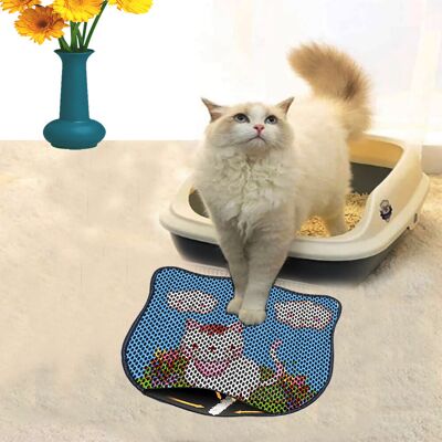 Covoras litiera pentru colectarea granulelor de nisip, Paws & Whiskers, Kdkafa0055, 50% PVC/50% poliester, Multicolor Covoras litiera pentru colectarea granulelor de nisip, Paws & Whiskers, Kdkafa0055, 50% PVC/50% poliester, Multicolor