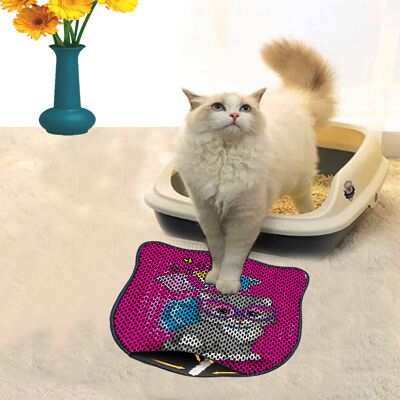 Covoras litiera pentru colectarea granulelor de nisip, Paws & Whiskers, Kdkafa0244, 50% PVC/50% poliester, Multicolor Covoras litiera pentru colectarea granulelor de nisip, Paws & Whiskers, Kdkafa0244, 50% PVC/50% poliester, Multicolor
