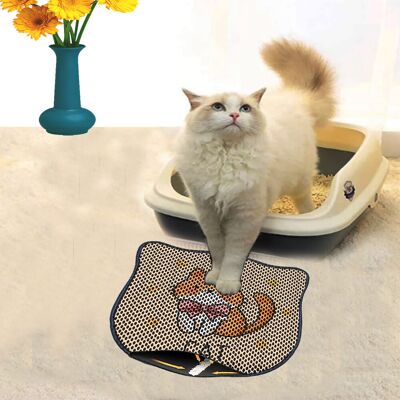 Covoras litiera pentru colectarea granulelor de nisip, Paws & Whiskers, Kdkafa0148, 50% PVC/50% poliester, Multicolor Covoras litiera pentru colectarea granulelor de nisip, Paws & Whiskers, Kdkafa0148, 50% PVC/50% poliester, Multicolor