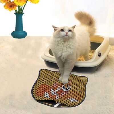 Covoras litiera pentru colectarea granulelor de nisip, Paws & Whiskers, Kdkafa0021, 50% PVC/50% poliester, Multicolor Covoras litiera pentru colectarea granulelor de nisip, Paws & Whiskers, Kdkafa0021, 50% PVC/50% poliester, Multicolor