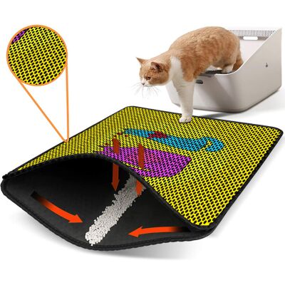 Covoras litiera pentru colectarea granulelor de nisip, Paws & Whiskers, Nrszn0033, 50% PVC/50% poliester, Multicolor Covoras litiera pentru colectarea granulelor de nisip, Paws & Whiskers, Nrszn0033, 50% PVC/50% poliester, Multicolor