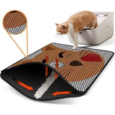 Covoras litiera pentru colectarea granulelor de nisip, Paws & Whiskers, Nrszn0226, 50% PVC/50% poliester, Multicolor Covoras litiera pentru colectarea granulelor de nisip, Paws & Whiskers, Nrszn0226, 50% PVC/50% poliester, Multicolor