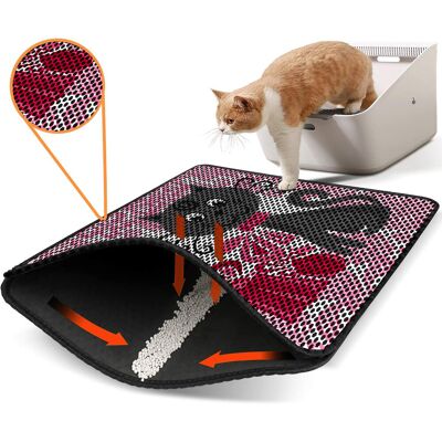 Covoras litiera pentru colectarea granulelor de nisip, Paws & Whiskers, Nrszn0058, 50% PVC/50% poliester, Multicolor Covoras litiera pentru colectarea granulelor de nisip, Paws & Whiskers, Nrszn0058, 50% PVC/50% poliester, Multicolor