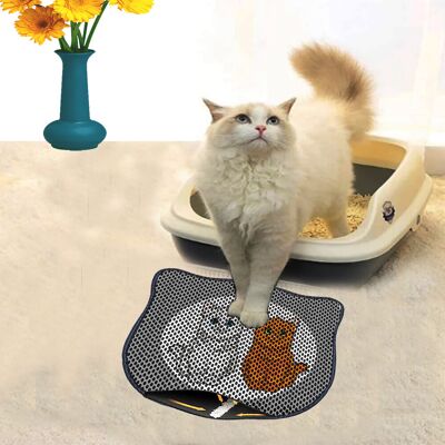 Covoras litiera pentru colectarea granulelor de nisip, Paws & Whiskers, Kdkafa0017, 50% PVC/50% poliester, Multicolor Covoras litiera pentru colectarea granulelor de nisip, Paws & Whiskers, Kdkafa0017, 50% PVC/50% poliester, Multicolor