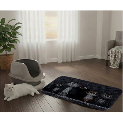 Covoras litiera pentru colectarea granulelor de nisip, Paws & Whiskers, Cat Lıtter Mat 44, Multicolor Covoras litiera pentru colectarea granulelor de nisip, Paws & Whiskers, Cat Lıtter Mat 44, Multicolor